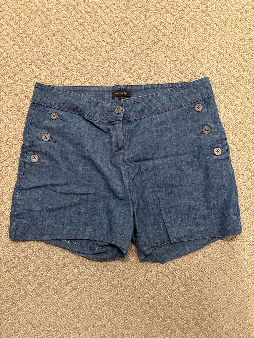The Limited Denim Sailor-Button Blue Shorts